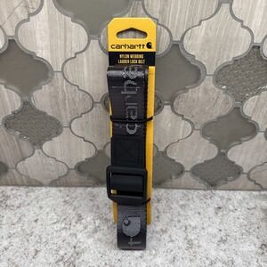 Carhartt Men's Nylon Webbing Ladder Lock Belt Gray W/Black Size Medium 34-36 New